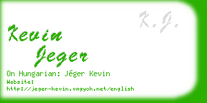 kevin jeger business card