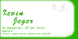 kevin jeger business card